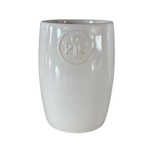 PAMPERED CHEF White Ceramic Kitchen Utensil Or Toothbrush Holder 5x3.5 NWOB 17A